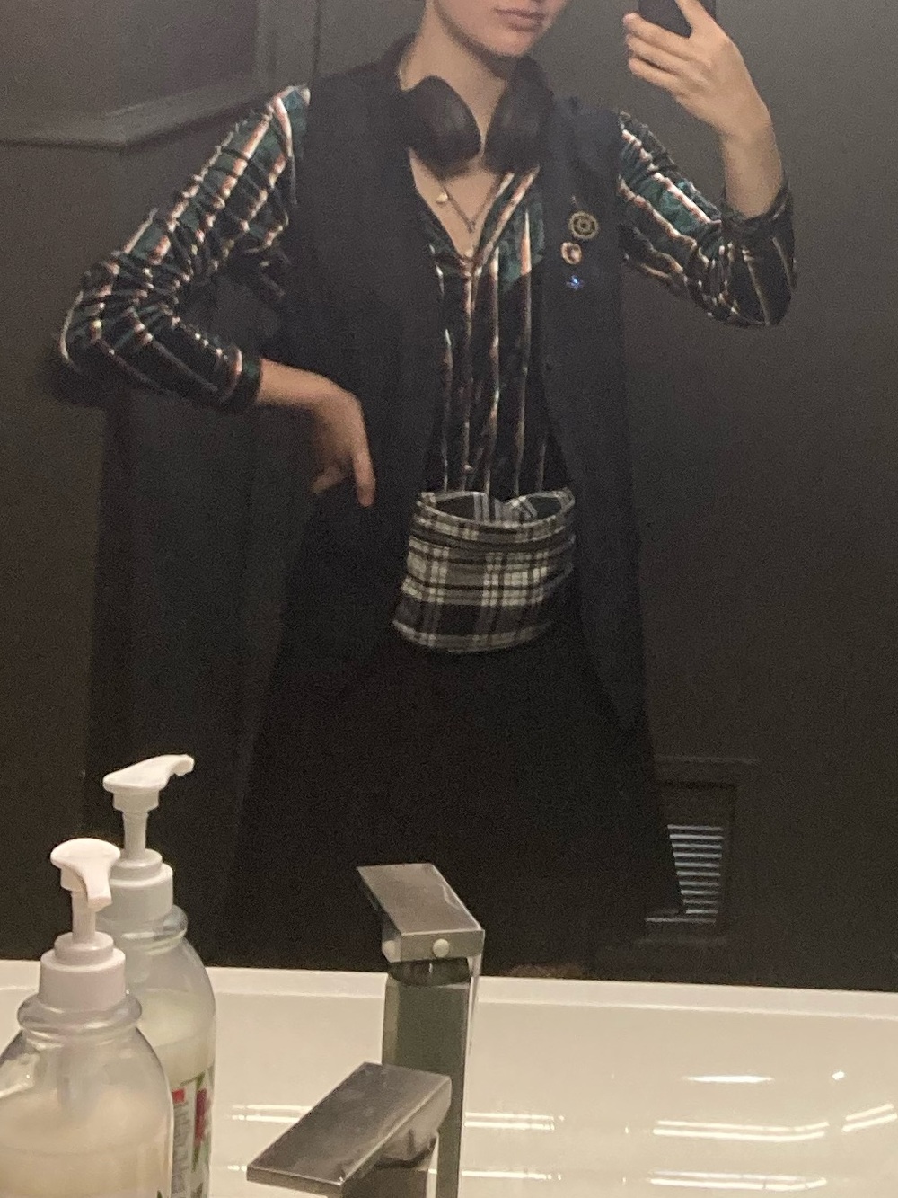 Forever 21 Green Velvet Striped Long Sleeve Shirt - Picture 5 of 5